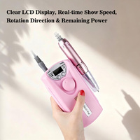 Ponceuse à ongles personnalisable couleur 30000 tr/min avec écran LCD, rotation avant/arrière, batterie 10H, faible vibration pour les propriétaires de marques
