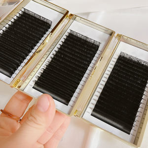 Private Label Einzelne Wimpernverlängerungen Matt Schwarz Schnelles und Einfaches Fächerwimpern-Ergebnis Volumen-Kaschmir-Wimpernverlängerungen Samt-Volumen-Wimpern - Product Image 1