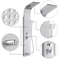 Ensemble de panneau thermostatique en acier inoxydable multifonction pour salle de bain et douche avec jets de pluie Juego De Ducha