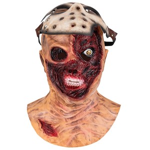 Masque intégral en latex de zombie déchiré avec plaies <span class=keywords><strong>sanglantes</strong></span>, dents apparentes, cou et épaules déchirés, pour fête d'horreur effrayante - Product Image 1