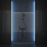 Pommeau de douche de luxe en laiton poli haute pression avec noyau de valve en céramique pour salle de bain, jet de pluie doux, pulvérisation et inverseur de jet, bec de robinet