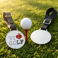 Étiquette de sac de golf personnalisée en acier, avec logo imprimé par tampographie, motif dessin animé, pour cadeaux