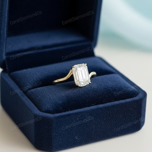 Anello Personalizzabile in Argento S925 con <span class=keywords><strong>Moissanite</strong></span> Taglio Smeraldo 3ct Colore D, Fedi Nuziali - Product Image 6