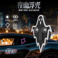 Lampe d'ambiance LED solaire USB en forme de fantôme pour voiture, avec ventouse, pour vitre arrière, clignotante, de signalisation et de décoration automobile