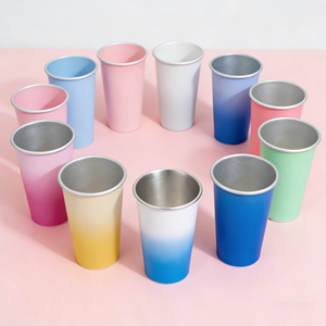 Gobelets en aluminium jetables personnalisés et écologiques de 12 oz pour boissons glacées et cadeaux d'événements - Sans BPA et recyclables, changement de couleur - Product Image 1