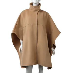 Bahar koleksiyonu yün pelerinler kolsuz kadın rahat yün paltolar