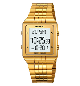 Fournisseurs de premier plan <span class=keywords><strong>SKMEI</strong></span> 2335 Fabricant de montres numériques en métal doré <span class=keywords><strong>Chrono</strong></span> Montres de sport étanches en acier inoxydable pour hommes - Product Image 1