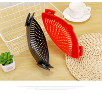 Passoire à pâtes en silicone universelle, sans BPA, extrêmement durable, facile à fixer sur toutes les casseroles et bols, résistante à la chaleur, pour la cuisine