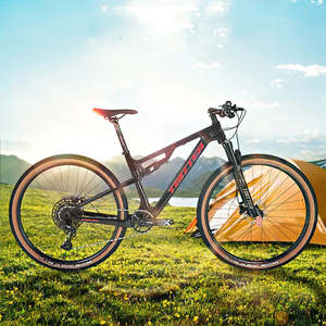 Vélo de montagne tout suspendu en carbone rouge de haute qualité My Store, 27,5 pouces, frein à disque, pédale ordinaire - Product Image 4