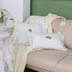 Cuscini ricamati in <span class=keywords><strong>pizzo</strong></span> di lusso, cuscini cuscini in cotone <span class=keywords><strong>bianco</strong></span> per divano rivestono federe lombare - Product Image 5
