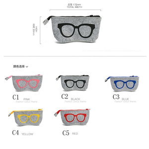 Étui à lunettes portable en feutre, pochette de rangement pour lunettes de soleil, étui souple en feutre pour lunettes - Product Image 6