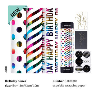 Haute Qualité Nouvel Anniversaire Coloré Or Série En Gros Papier Enduit Emballage Papier D'emballage Rouleau Uperior Artisanat - Product Image 3