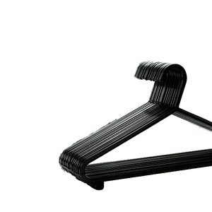 強力なブラック大人用プラスチックコートハンガースペースドライラックスーツパンツ & ズボンレールクローゼット服オーガナイザーバークリップ - Product Image 2