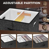 Boîte de rangement pliable grande capacité la plus vendue, design moderne, organisateur multifonctionnel anti-poussière pour disques vinyles - Carré