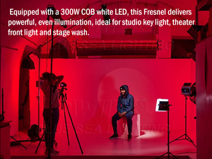 Luz Fresnel LED RGBW 4 en 1 <span class=keywords><strong>de</strong></span> Alta Gama <span class=keywords><strong>de</strong></span> 300W con Zoom Eléctrico para Teatro, Televisión y Eventos Itinerantes - Product Image 2