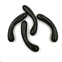 Bâton de massage en obsidienne noire incurvée, outil d'exercice de Kegel en cristal de pierre précieuse naturelle