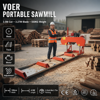Scierie mobile robuste VOER, lame à bande de 3,27 m, poids de 550 kg, coupe-bois industriel pour la construction d'infrastructure