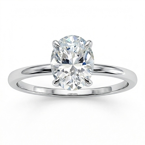 Anillo <span class=keywords><strong>de</strong></span> Diamante Ovalado Cultivado en Laboratorio con Certificado IGI <span class=keywords><strong>de</strong></span> <span class=keywords><strong>Oro</strong></span> <span class=keywords><strong>de</strong></span> 14K y 18K GC - Product Image 1