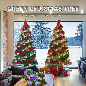 Arbres de Noël verts artificiels de PVC avec la décoration d'ornements et les lumières de <span class=keywords><strong>LED</strong></span> - Product Image 2