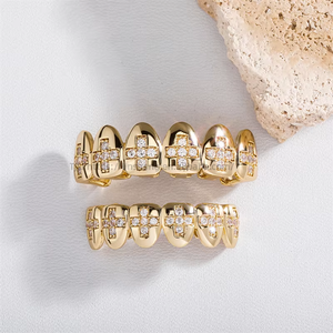 Meilleur Bijou Hip Hop Tendance pour Rappeur : Grillz Dentaire Haut et Bas en Zircon Sertis pour Hommes - Product Image 2