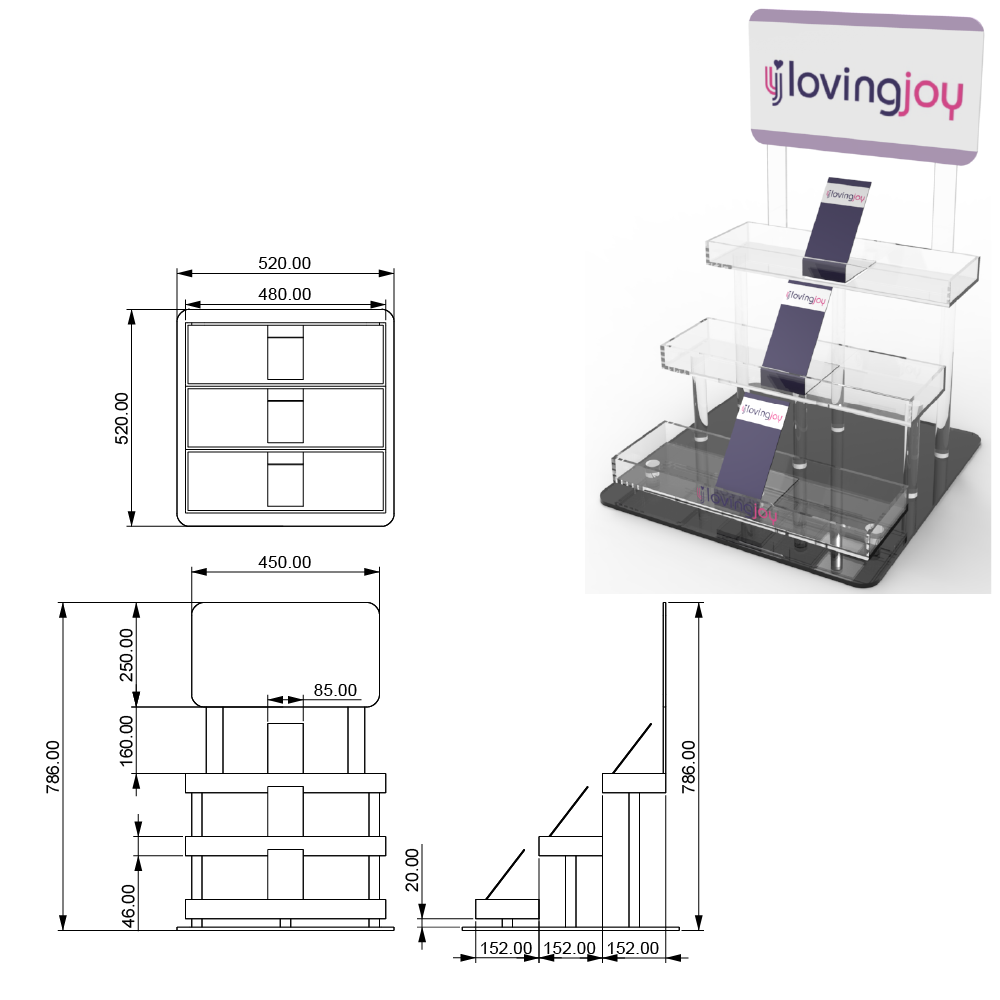 Apache Customized Countertop Layer Board Acrylic Lubricant Cosmetics and Skincare Display Rack for Supermarket Brand Stores — view 2
