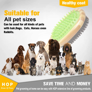 Eco-friendly Double-Sided Beauty Bamboo Wooden Needle Comb Pet Grooming Tool Dog <strong>Cat</strong> Massage Hair Brush Flea Knot Removal - Product Image 5