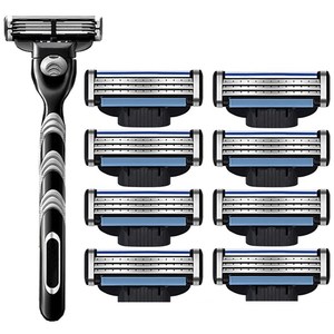Manual <b>Razor</b> Replacement Blades 4 Pack Stainless Steel Men's Face Shaving <b>Heads</b> 8.3Cm Length 19G Weight - Product Image 3