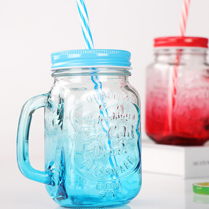 Mug <span class=keywords><strong>à</strong></span> café en <span class=keywords><strong>verre</strong></span> carré coloré Beeman 16 oz avec poignées en plastique, gobelet <span class=keywords><strong>à</strong></span> eau portable changeant <span class=keywords><strong>de</strong></span> couleur, couvercle, utilisation unisexe, design moderne, logo - Product Image 3