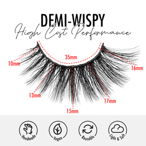 Créez sa marque D Curl Fluffy Russian Volume Strip Faux Mink Lash Hollyren OEM Faux <span class=keywords><strong>cils</strong></span> Bandes russes naturelles Eye Lash - Product Image 5