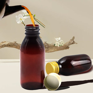 Hot Sale 120ml Pharmaceutical Plastic Pet Graduated Oral Liquid Medicine Maple <strong>Lean</strong> Cough Syrup Amber Bottle - Product Image 2