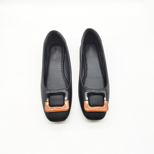 Scarpe basse pieghevoli da donna <span class=keywords><strong>con</strong></span> fibbia quadrata nera, comode <span class=keywords><strong>ballerine</strong></span> casual. - Product Image 3