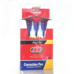Stylos correcteurs blancs à séchage rapide avec pointe métallique, fournitures de bureau utiles en gros de Chine - Product Image 5
