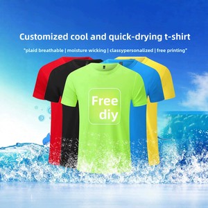 T-shirt sportiva unisex personalizzata in seta ghiaccio con stampa a <span class=keywords><strong>pois</strong></span>, ad asciugatura rapida, a maniche corte, girocollo, leggera, in rete, per attività sportive e culturali - Product Image 4