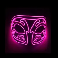 Masque LED Lumineux Demi-Visage pour Femme – Décoration Néon pour Bal Masqué, Danse et Accessoires de Costume d'Halloween