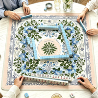 Tapis de Mahjong Américain Moderne de Luxe en Gros, Housse de Table en Caoutchouc Silencieuse, Pliable, Lavable, Non Toxique, Faible MOQ