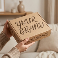 Boîtes d'expédition en kraft personnalisées avec logo imprimé, emballage plat, carton ondulé découpé, cartons pliables pour envoi en vrac