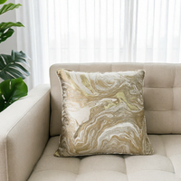 Housse de coussin décorative de luxe personnalisée en jacquard métallique brillant à motif sable mouvant, fabrication usine