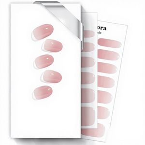 Tiras de <span class=keywords><strong>Uñas</strong></span> de Gel Semicuradas Acrílicas Estilo Francés Rosa - Product Image 1