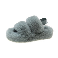 Vente en gros de pantoufles simples pour femmes pantoufles à bout ouvert pantoufles en fausse fourrure de créateur