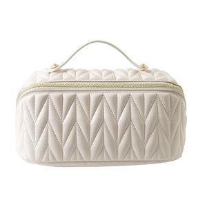 Borsa per il trucco pratico e conveniente per il trucco dell'organizzatore cosmetico di viaggio bianco per il viaggio di lavoro - Product Image 1