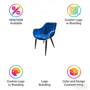 Sedia da Pranzo Moderna in Stile Nordico con Schienale in Tessuto per Soggiorno, Cucina, Poltrona in Velluto per Uso Domestico e Alberghiero - Product Image 4