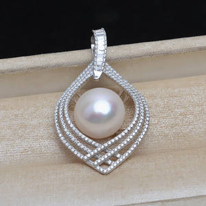 S925 Silver Pendant DIY <b>Pearl</b> Accessories 16-17 Empty Holder Bottom Concealer for Semi-Finished Products <b>Loose</b> <b>Pearls</b> - Product Image 3