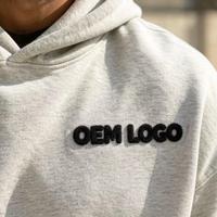 Hoodie Bordir Custom Ukuran Besar Bahan Katun Musim Dingin OEM Dengan Cetak Flock