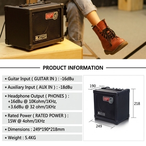 แอมป์กีตาร์ไฟฟ้าโลหะ 15W พร้อมเอฟเฟคดิจิตอล 8 แบบ ขายส่ง อุปกรณ์เสริมกีตาร์ไฟฟ้า - Product Image 3