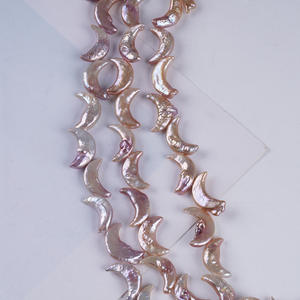 Collar de Perlas Naturales de Agua Dulce Irregulares, Forma de Luna, Orificio Recto, Semi-Acabado para Joyería DIY - Color Blanco - Product Image 5