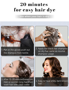 Bán buôn PPD tự nhiên không dị ứng chăm sóc bìa màu xám nhãn hiệu riêng 5 phút ngay lập tức tuyệt vời chai dầu gội thuốc nhuộm tóc cho tóc - Product Image 5