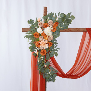 Arche <span class=keywords><strong>de</strong></span> mariage <span class=keywords><strong>cadre</strong></span> <span class=keywords><strong>de</strong></span> support artisanat fait à la main fleur artificielle matériel amical mur préservé Rose centres <span class=keywords><strong>de</strong></span> table pour la fête - Product Image 2