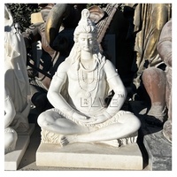 Estatuas de Dioses Hindúes de la India Talladas a Mano de Alta Calidad BLVE, Estatua del Dios Shiva de Mármol Natural Blanco de Tamaño Real