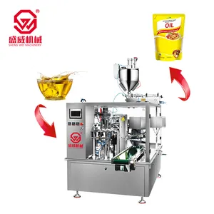 Custom Automatic Rotary Stand Up Spout Pouch Premade Bag Doypack Edible Sunflower Oil Liquid Packing Machine