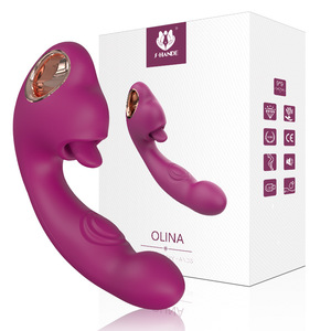 <span class=keywords><strong>Olina</strong></span> Vibromasseur 3-en-1 vibrant, avec fonctions de léchage de langue et de stimulation du point G, pour femme adulte, 7 fréquences, Latex Bourgogne/Violet - Product Image 1